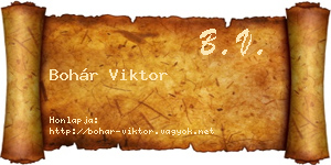 Bohár Viktor névjegykártya
